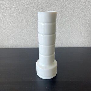 Vintage Art Deco Milk Glass Bud Vase // Round Ribbed Design